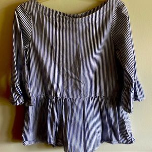 Haley and the Hound Peplum Seersucker Top